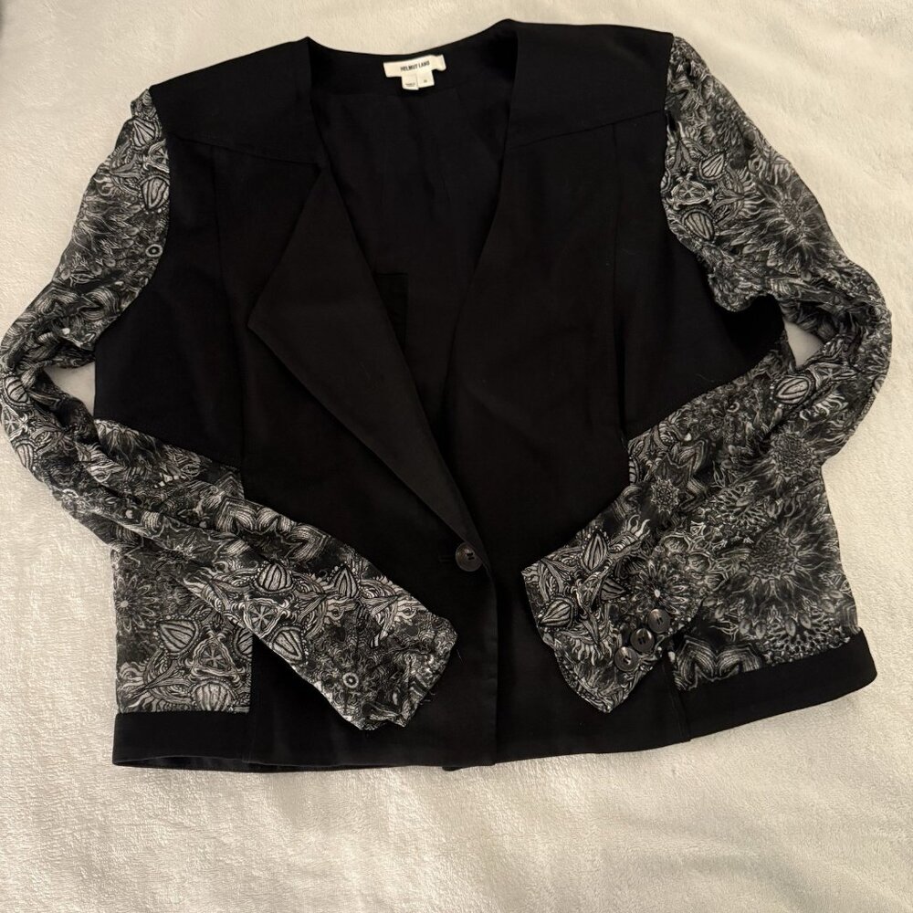 Helmut Lang Designer Silk Lightweight Blazer Size 6 Chiffon Luxury Chic - Picture 8 of 12